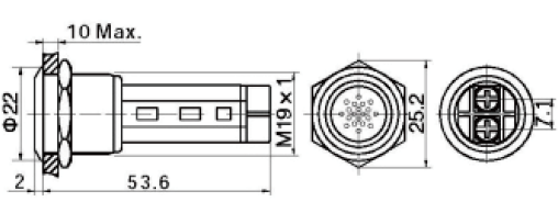 尺寸圖19Ø金屬閃光蜂鳴器(間歇聲)
