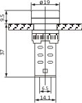 尺寸圖16Ø經濟型指示燈插端型