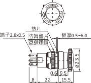 尺寸圖16Ø急停按鈕旋轉重置