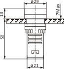 尺寸圖22/25Ø經濟型指示燈閃爍型