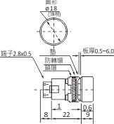 尺寸圖16Ø圓型蜂鳴器 斷續聲/音量;10cm/80dB
