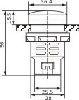 尺寸圖30Ø經濟型指示燈平頭型