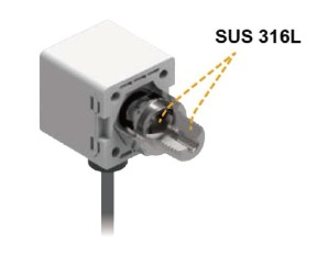 適用腐蝕性流體及氣體:感應元件及接管元件為SUS 316L 材質,適合腐蝕性流體及氣 體之設備