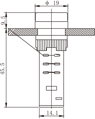 尺寸圖16Ø閃光蜂鳴器聲音10cm/80dB