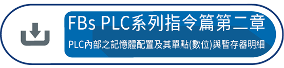 FBs PLC系列 使用手冊1 指令篇第二章 :PLC內部之記憶體配置及其單點(數位)與暫存器明細
