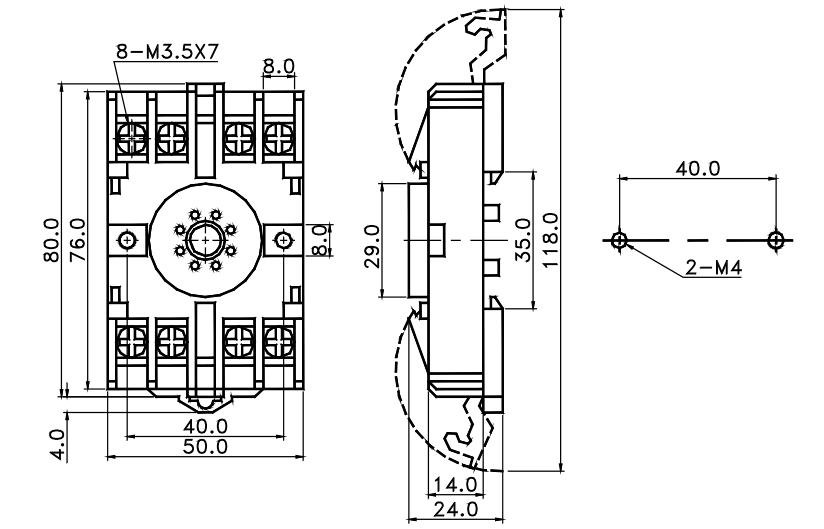 8PFA/STP series尺寸