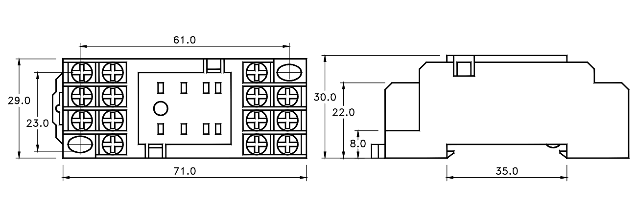 PYF14A/MY-4P series尺寸