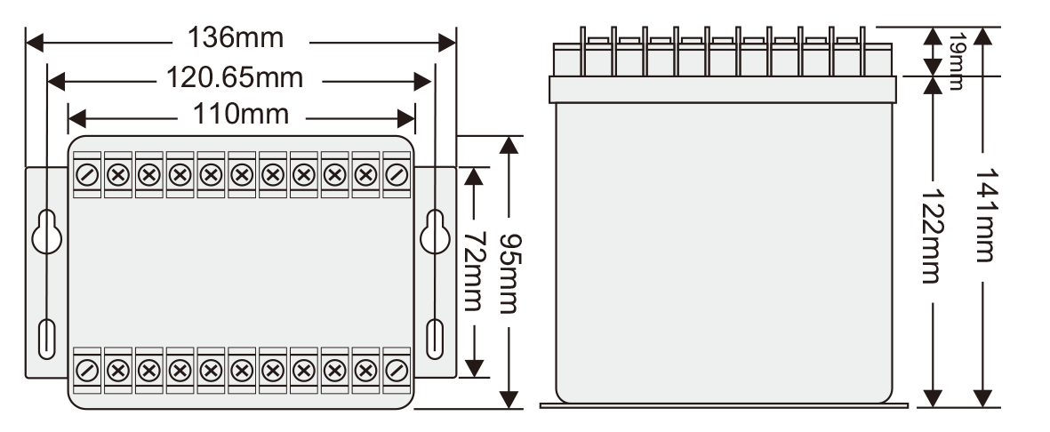 MT200交流集合式電力轉換器尺寸