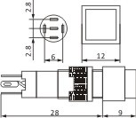尺寸圖12Ø標準型指示燈正方型