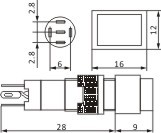 尺寸圖12Ø標準型指示燈長方型