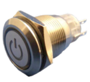 19Ø金屬按鈕(復歸型/維持型)-電源符號