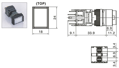 長方型鈕