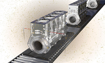 在油霧環境中檢測引擎缸體